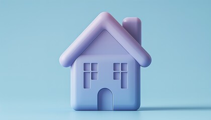 Wall Mural - A simple, purple house icon logo 