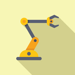 Poster - vector illustration of a robotic arm in flat design style with shadow on a beige background