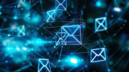 Leinwandbilder - Security monitoring threat protection on the network protection data from spam virus by notification in internet email letter junk or trash mail and compromised information Cybersecuri : Generative AI