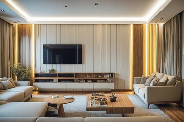 Wall Mural - modern living room