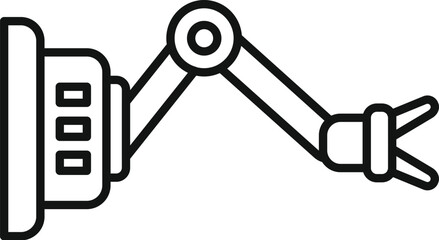 Poster - Vector illustration of a modern robotic arm, commonly used in automation and manufacturing