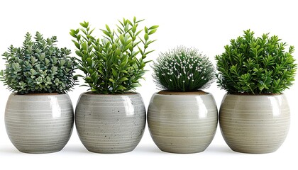 Sticker - Collection of beautiful plants in ceramic pots 