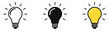 © GraphiStock - Light bulb icon set. Idea icon. Lamp concept. Light bulb, isolated in modern outline, flat, and colored design. Vector illustration
