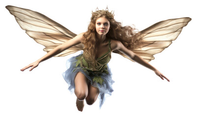 Poster - PNG Fairy dancing angel white background.