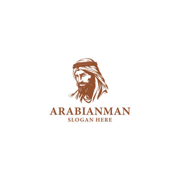 Arabian man logo vector illustration