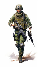 Sticker - Full body image of soldier Boinas Verdes in army uniform