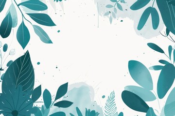 Wall Mural - Serene Botanical Background with Elegant Pastel Leaves and Florals