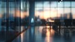 © Da - Blurred Modern Office Conference Room with Panoramic Windows - Corporate Meeting Space，Beautiful blurred background image of modern office conference room with panoramic windows. . Artificial intellig