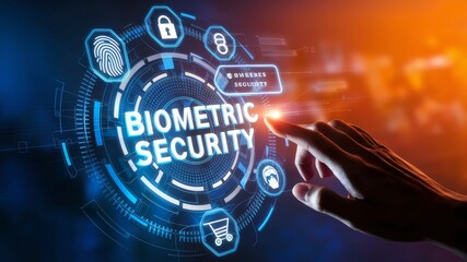 Wall Mural - A focus on digital security and biometric authentication