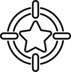 Poster - Simplistic line art design of a target with a central star symbol