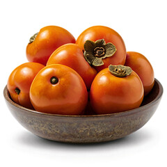Wall Mural - Ripe persimmon fruits in the bowl