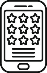 Poster - Vector icon illustration of a smartphone displaying a fivestar customer review rating system