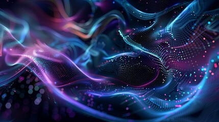 Wall Mural - A colorful, swirling mass of light and dark blue and purple