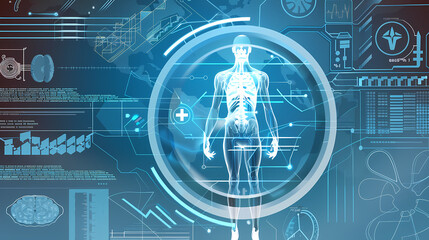 Wall Mural - Health technology background vector image