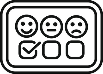 Poster - Customer satisfaction feedback icons with smiley face rating survey scale and user service review quality control emoticons for unhappy. Neutral
