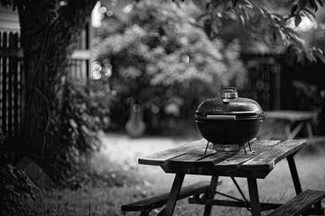 A Culinary Symphony: Grill Master on Picnic Table