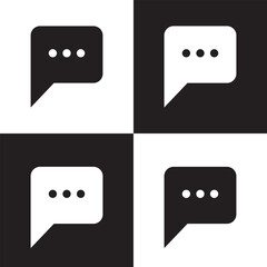 Wall Mural - comment icon speech bubble symbol Chat message icons - talk message Bubble chat icon.  isolated on white and black background. Vector illustration . EPS 10 