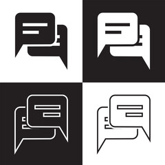 Wall Mural - comment icon speech bubble symbol Chat message icons - talk message Bubble chat icon.  isolated on white and black background. Vector illustration . EPS 10 