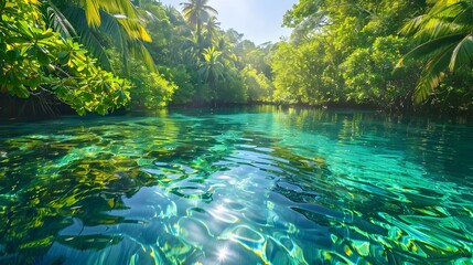 Wall Mural - tropical lagoon crystal clear img