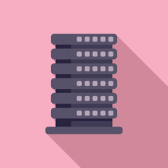 Poster - modern flat design icon of a data server rack on a pink background