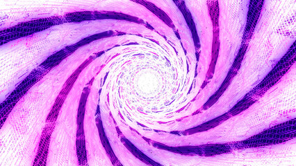 Poster - Abstract vortex with hypnotic stripes. Motion. Rotating and bending neon spiral optical illusion.