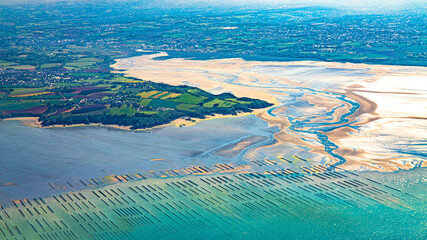 Wall Mural - french brittany and atlantc ocean coast in finistere aerial view