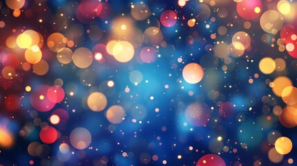 festive bokeh light pattern on blue background abstract christmas and winter holiday illustration