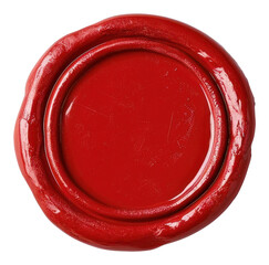 Canvas Print - PNG  Shiny plain red Seal Wax stamp white background preserves dishware.