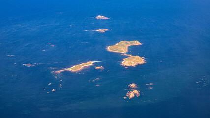 Wall Mural - french brittany and atlantc ocean coast in finistere aerial view