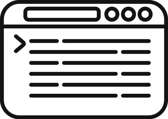 Poster - Vector illustration of a black and white command line interface icon for computer programming and software development
