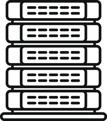 Poster - black and white line art of a modern server rack for data storage
