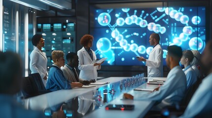 Poster - Scientists Presenting Biotech Research at a Professional Conference