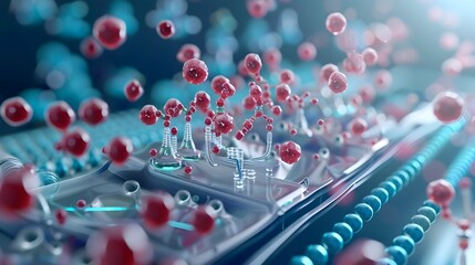 Aufkleber - intricate microfluidic maze of colorful digital fluid manipulation