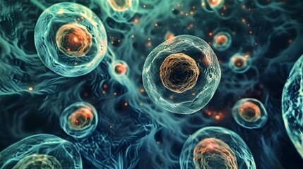 Poster - Captivating Cellular Imagery Visualizing Intricate Biological Processes