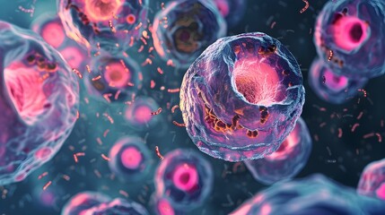 Poster - Visually Captivating Cellular Imaging Showcasing Advanced Techniques for Exploring Microscopic Life