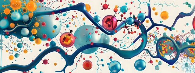 Poster - Vibrant Biochemical Pathways Captivating of Complex Molecular Interactions