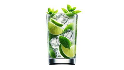 Wall Mural - Mojito cocktail isolated on white background