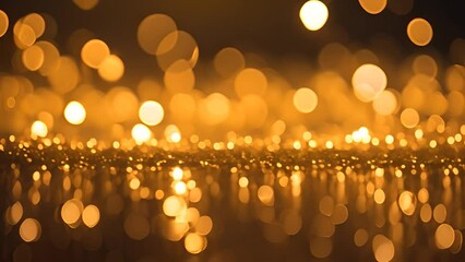 Poster - Blurry Gold Glitter on Black Background Generative AI