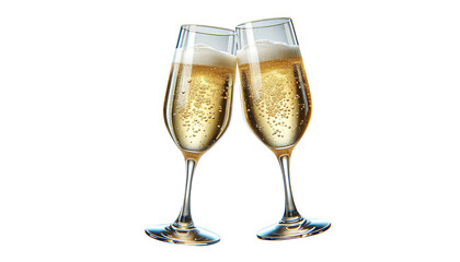 champagnes  isolated on transparent or white background