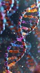 Poster - Captivating Visualization of the Human Genome Sequence as a Vibrant Digital Art