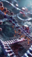 Poster - Detailed Crystalline Structures Resembling Gene Therapy Concepts in Frosty Natural Scenery