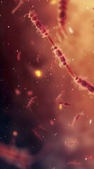 Poster - Dazzling Cosmic Interstellar Landscape with Glowing Celestial Particles and Luminous Galactic