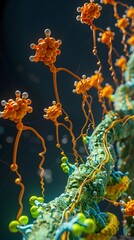Poster - Illustrative Rendering of Intricate Cell Signaling Pathways and Molecular Interactions