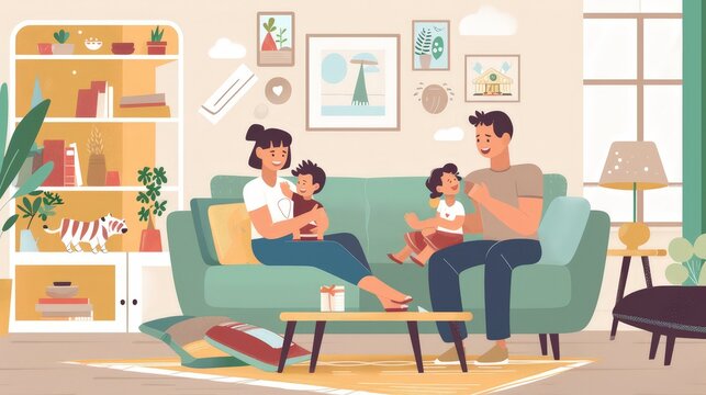 Design a visual guide to fostering a supportive home environment. Include ideas for creating physical and emotional spaces where every family member feels valued and safe.