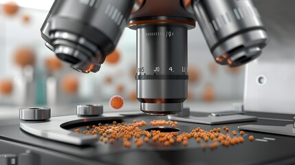 Poster - Microscopic View of Cellular or Microbiological Structures in a Scientific Laboratory Setting