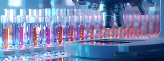 Poster - Cutting Edge DNA Sequencing Machine in Vibrant Laboratory Setting