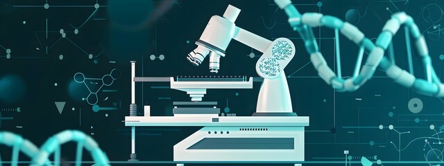 Poster - Cutting Edge DNA Sequencing Machine in Action for Genetic Research and Analysis