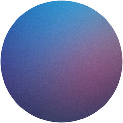 Wall Mural - Grainy sphere showcasing a smooth blue to purple gradient with transparent background