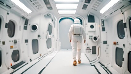 Poster - Astronaut Standing in Space Station Generative AI