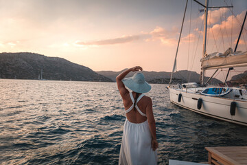 Wall Mural - Peaceful Woman Enjoying Summer Holidays